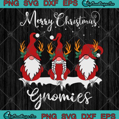 Three Red Gnomes Santa Gnomies Christmas Svg Png Eps Dxf Cut File