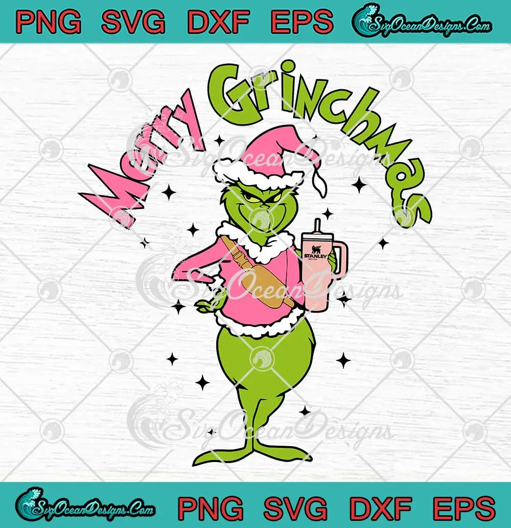 Merry Grinchmas Retro Christmas SVG Grinch Stanley Tumbler SVG PNG