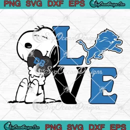 Snoopy Love Detroit Lions SVG Cute Football Logo SVG PNG Cricut File