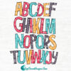 alphabet color Font - PNG clipart digital download