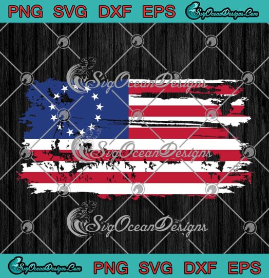 Betsy Ross American Flag SVG PNG EPS DXF, Cricut Silhouette Art