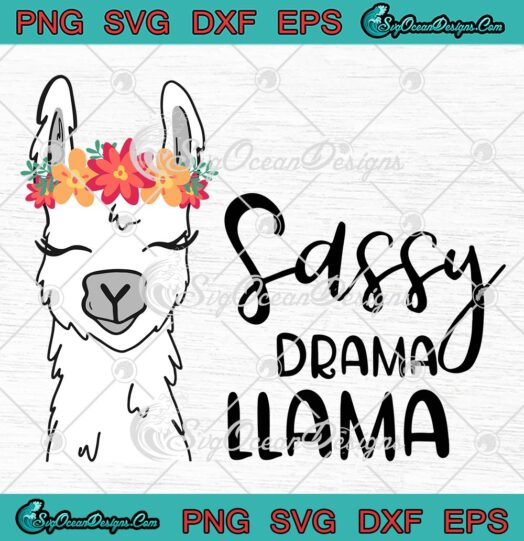 Sassy Drama Llama Svg Png Eps Dxf , Llama Svg, Cut File