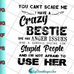 You Can't Scare Me I Have A Crazy Bestie Svg Png Eps Dxf, Cut File
