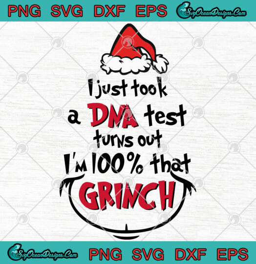 I just took a dna test turns out tm 100 that grinch svg png