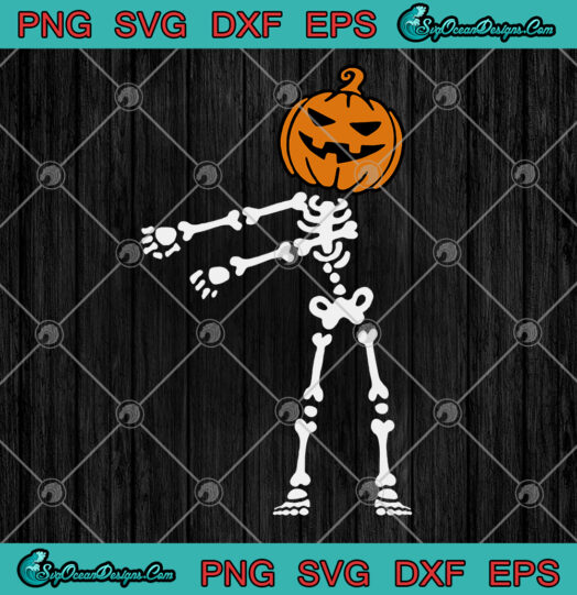 Skeleton Floss Dance Jack O Lantern Pumpkin Halloween svg png