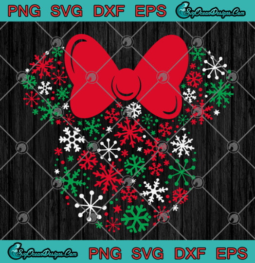 Disney Minnie Mouse Icon Holiday Snowflakes svg png