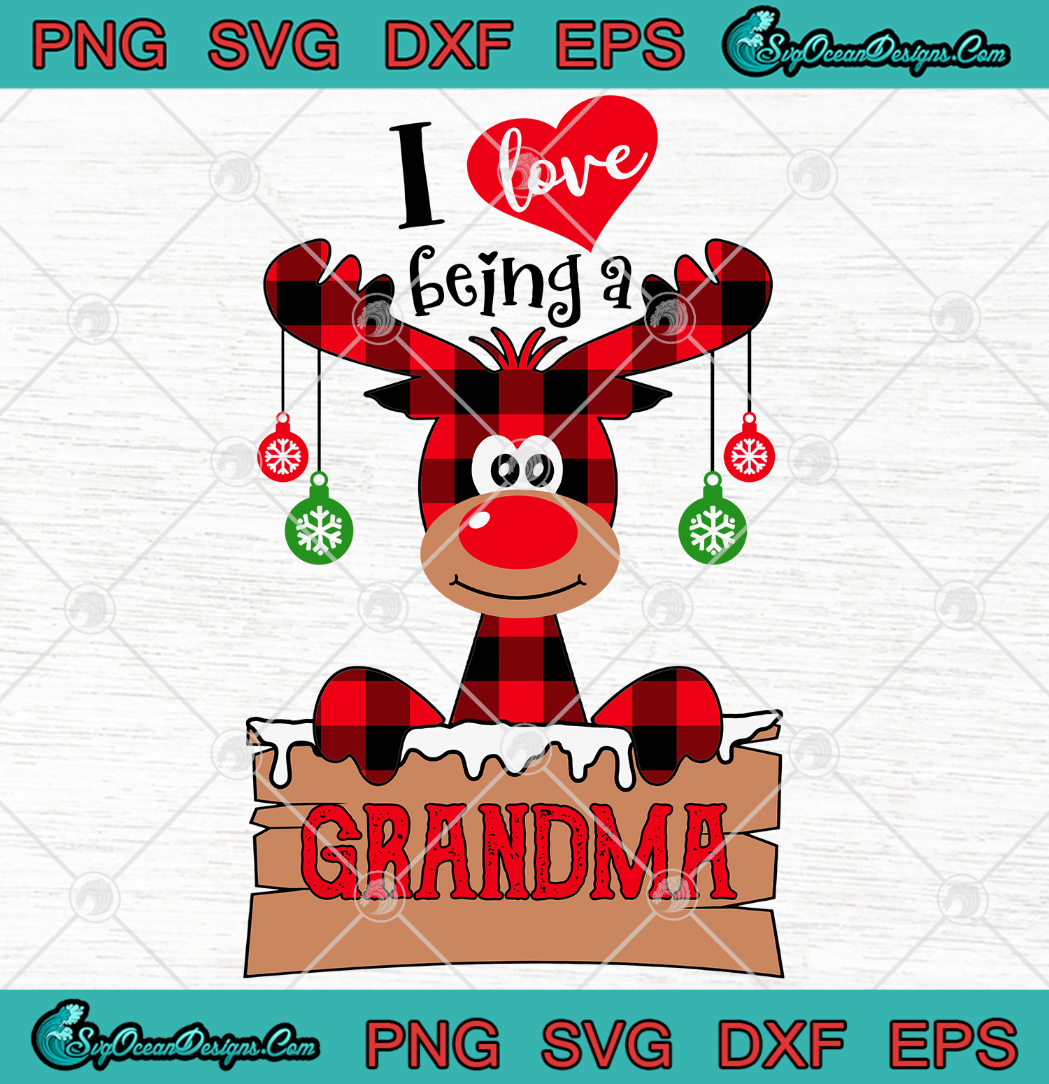 I Love Being A Grandma Christmas SVG PNG EPS DXF Digital ...