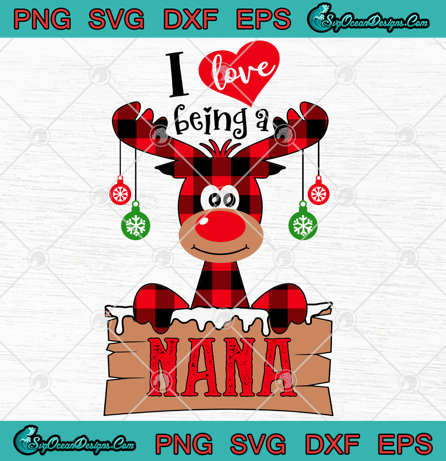 Download I Love Being A Nana Christmas SVG PNG EPS DXF Digital ...