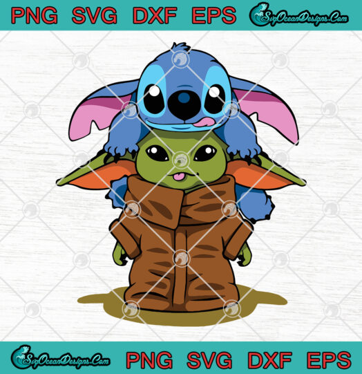 Baby Yoda With Stitch svg png
