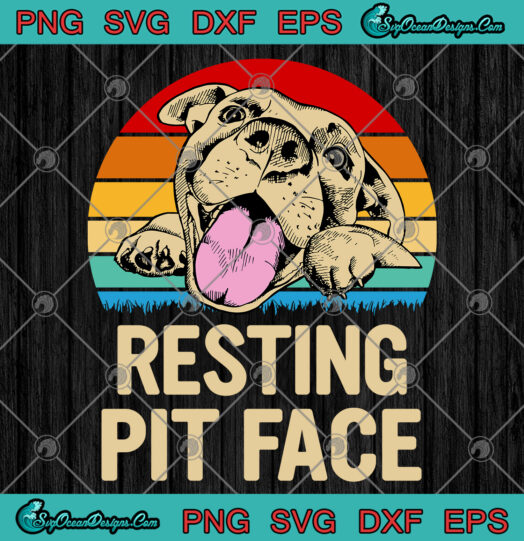 Dog Pitbull Resting Pit Face svg png