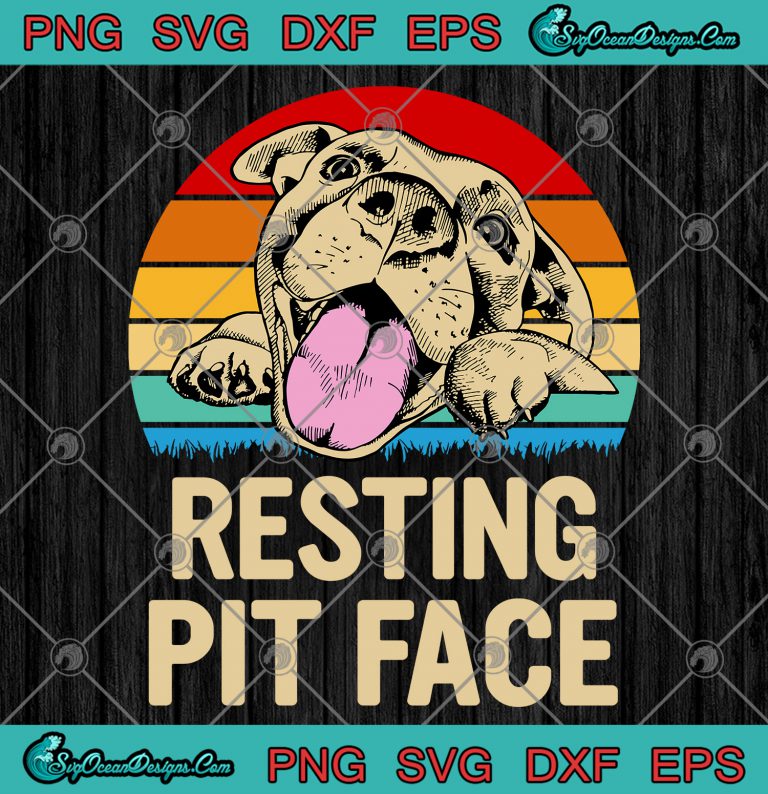 Dog Pitbull Resting Pit Face PNG SVG EPS DXF Cricut File - Pitbull SVG PNG