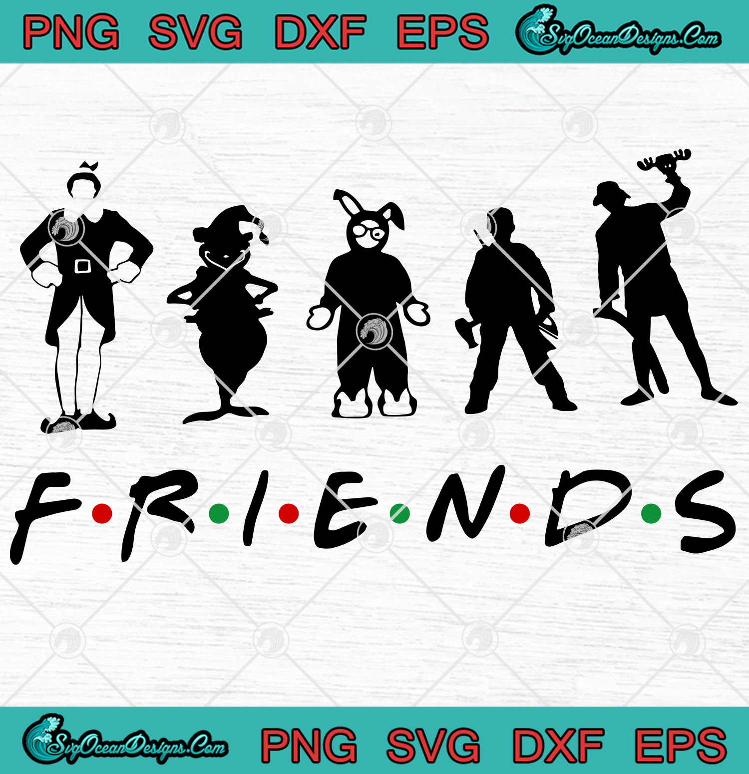 Friends christmas Movie SVG PNG EPS DXF Cricut file silhouette cameo 3