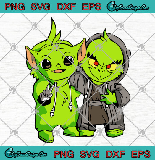 Grinch And Baby Yoda SVg PNG