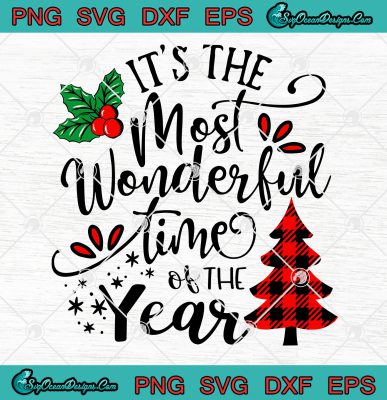 It's The Most Wonderful Time Of The Year Plaid Tree Christmas SVG PNG ...