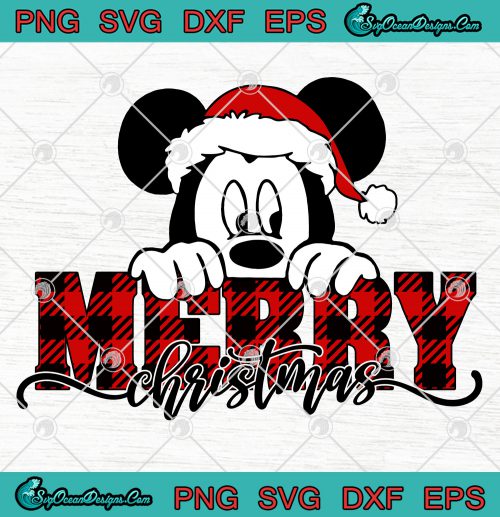 Mickey Mouse Merry Christmas PNG SVG EPS DXF Cricut File Silhouette Svg ...