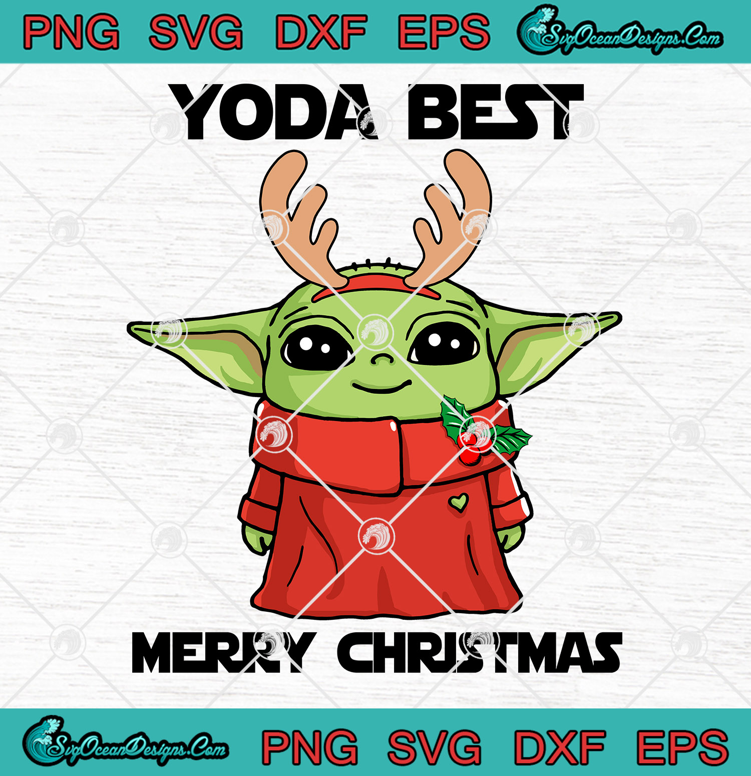 Baby Yoda Christmas Star Wars The Mandalorian SVG PNG EPS DXF ,Yoda