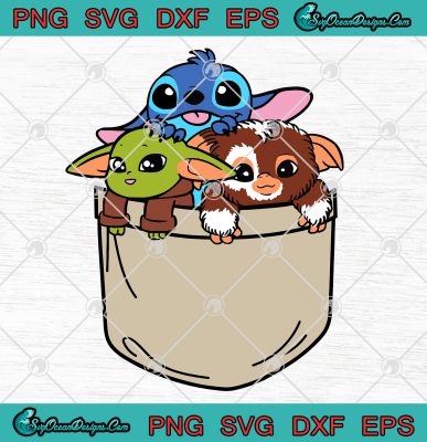 Baby Yoda Stitch Gizmo In A Pocket Art Svg Png Eps Dxf -baby Yoda 