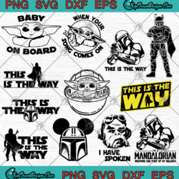 Star Wars The Mandalorian Bundle SVG - Baby Yoda Svg -This Is The Way Svg Png