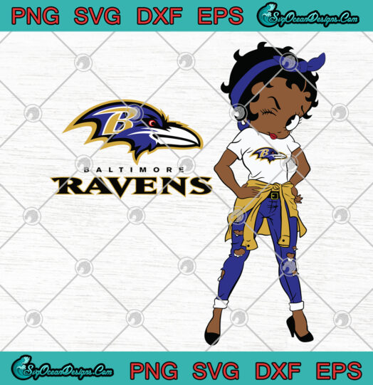 Betty Boop Baltimore Ravens SVG PNG