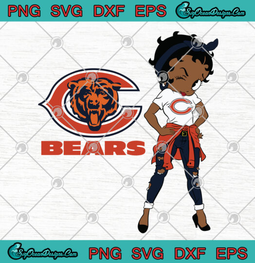 Betty Boop Chicago Bears SVG PNG