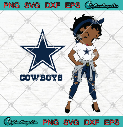 Betty Boop Dallas Cowboys SVG PNG