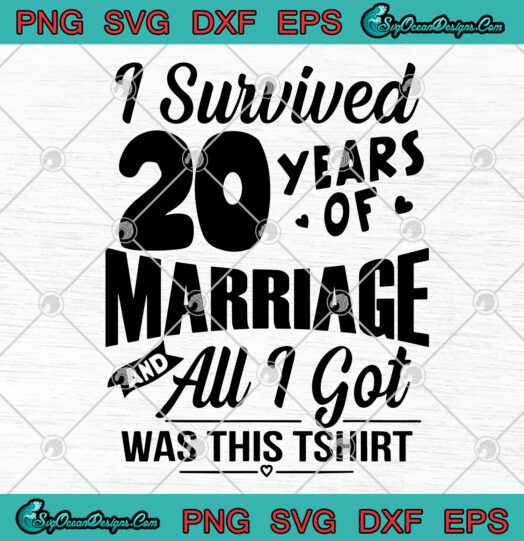 I Survived 20 Years Of Marriage And All I Get Was This Tshirt SVG PNG