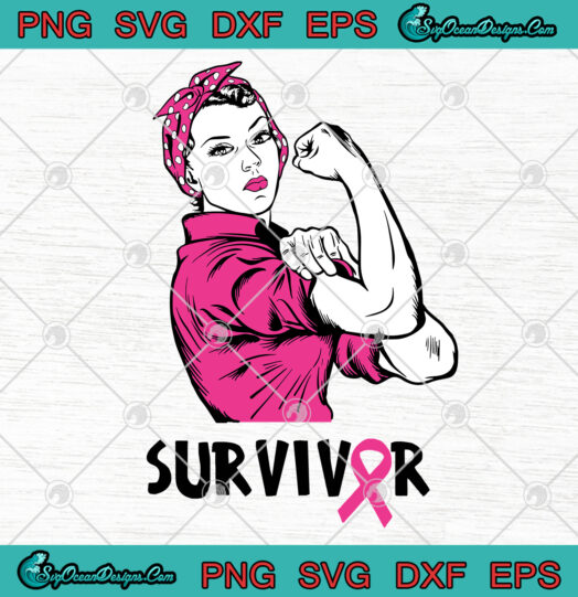 Rosie the Riveter Survivor Cancer SVG PNG