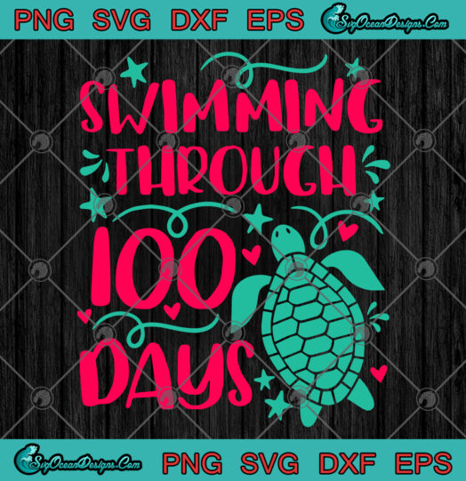Swimming Through 100 Days svg png