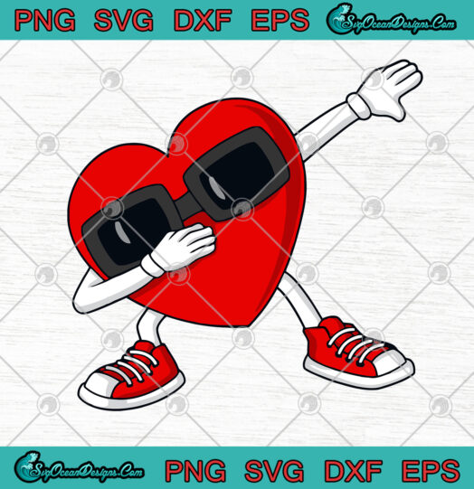 Valentines Day Dabbing Heart Funny SVG PNG