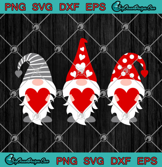 three Gnomes Valentine SVG PNG