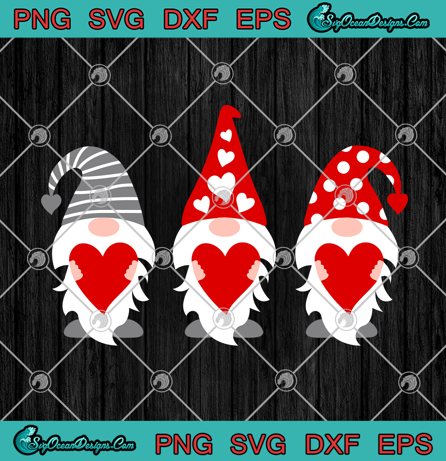 Download Three Gnomes Valentines Day SVG PNG EPS DXF - Valentines ...