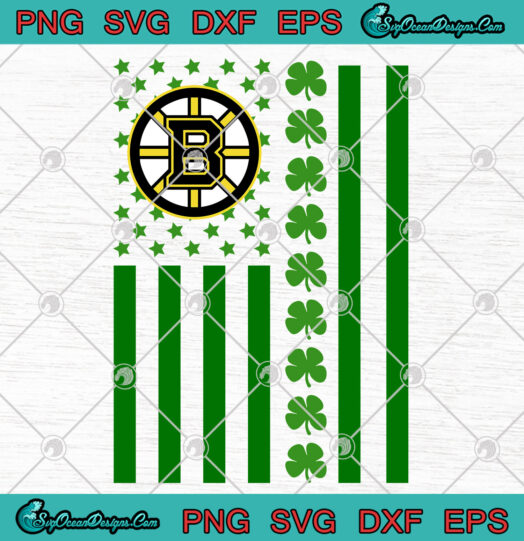 Boston Bruins St Patricks Day American Flag SVG PNG