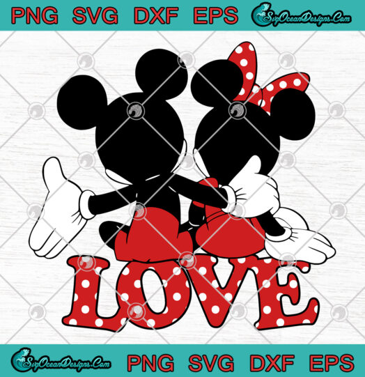 Disney Valentines Mickey Minnie Love Hug SVG