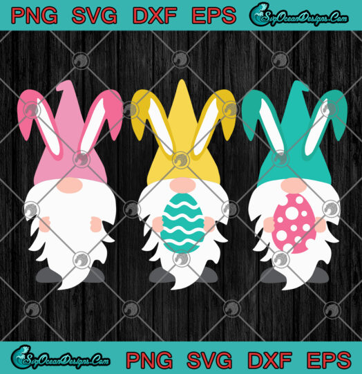 Easter Three Gnomes SVG PNG Easter SVG Vector Art Cut file