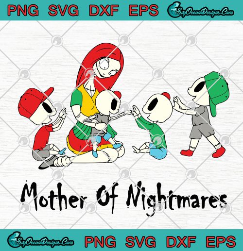 Sally Skeleton Four Boys Mother Of Nightmares SVG PNG Mother's Day SVG ...