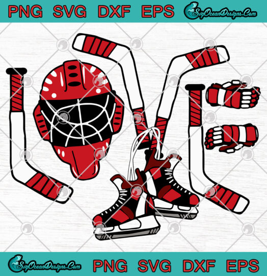 Ice Hockey Valentines Day Love Cute SVG PNG