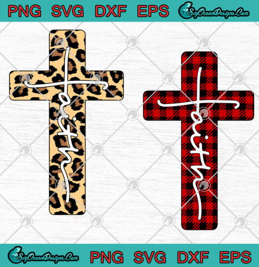 Jesus Buffalo Plaid leopard Faith SVG
