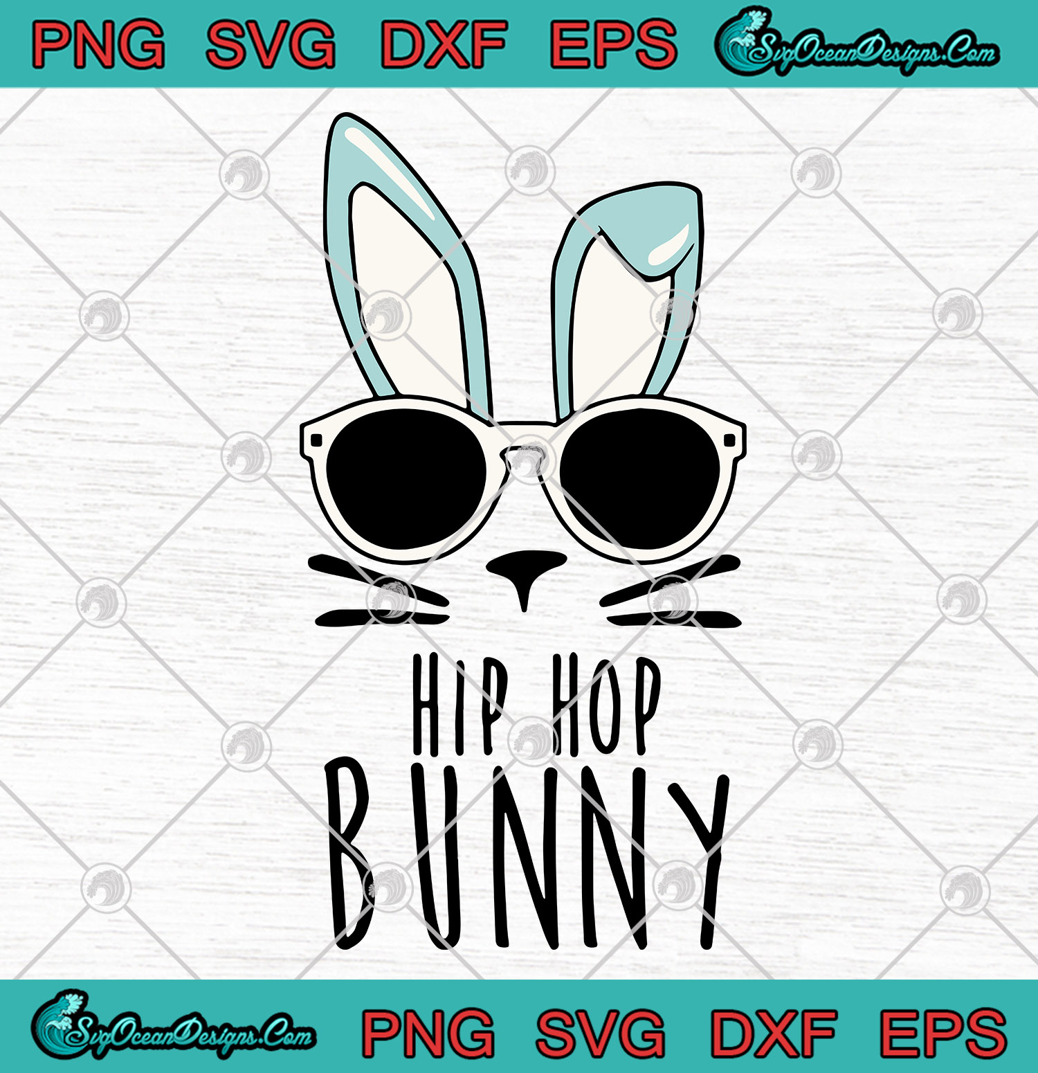 Easter Hip Hop Bunny Rabbit SVG PNG EPS DXF Art Vector