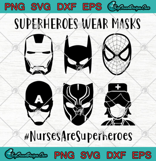 6 Superheroes Wear Masks svg