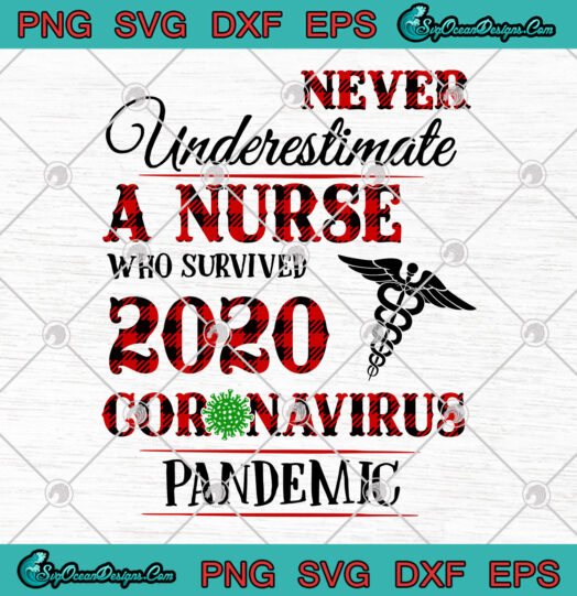 Never Underestimate A Nurse Who Survived 2020 Coronavirus Pandemic svg png