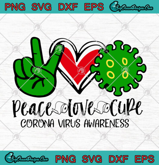 Peace Love Cure Corona Virus Awareness