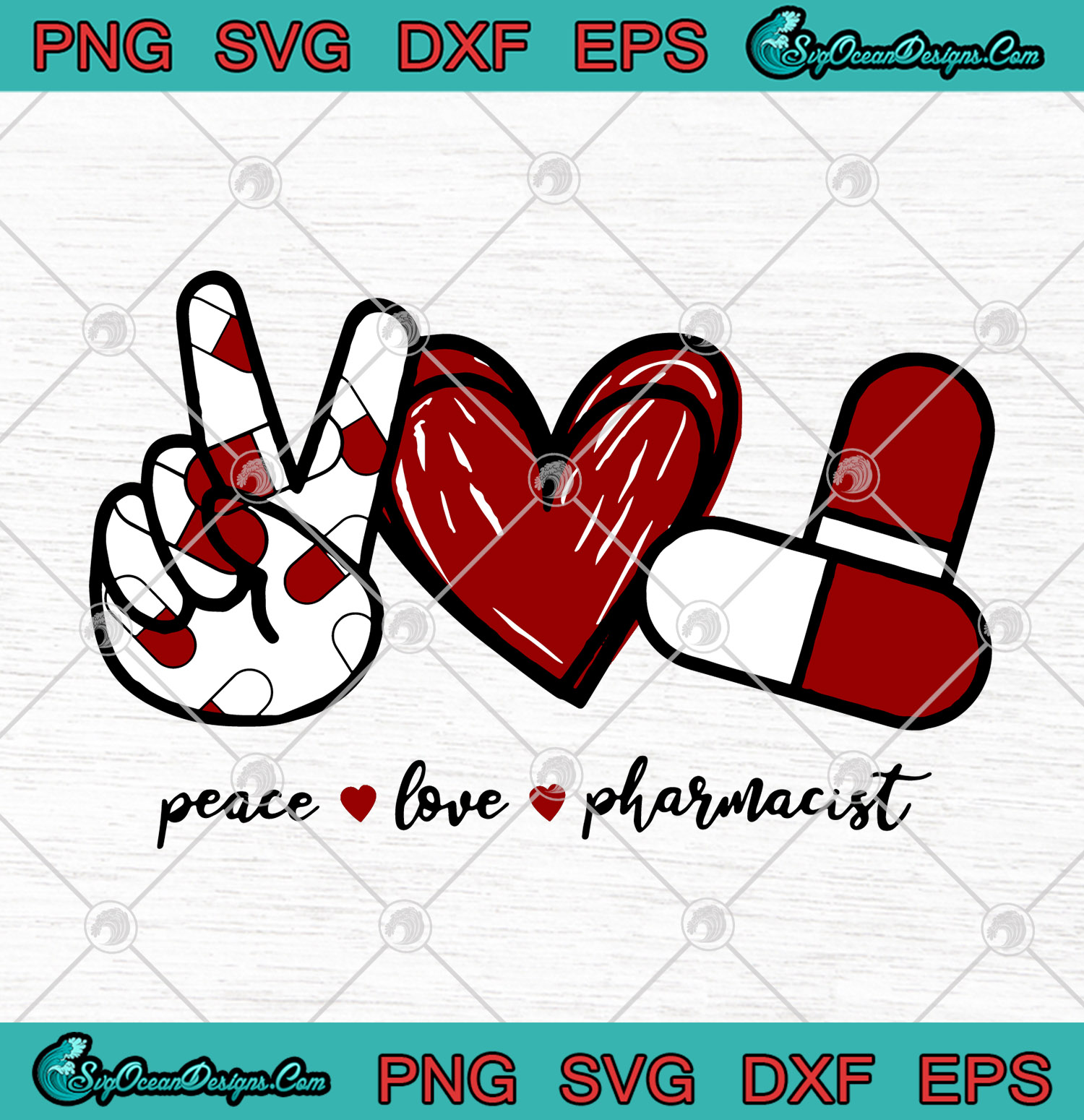Download Peace Love Pharmacist SVG PNG EPS Cutting file Cricut Silhouette Designs For Shirt - Designs ...