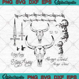 Post Malone Tattoos Stay Away Always Tired  SVG PNG EPS DXF - Post Malone Cutting file Cricut Silhouette Art