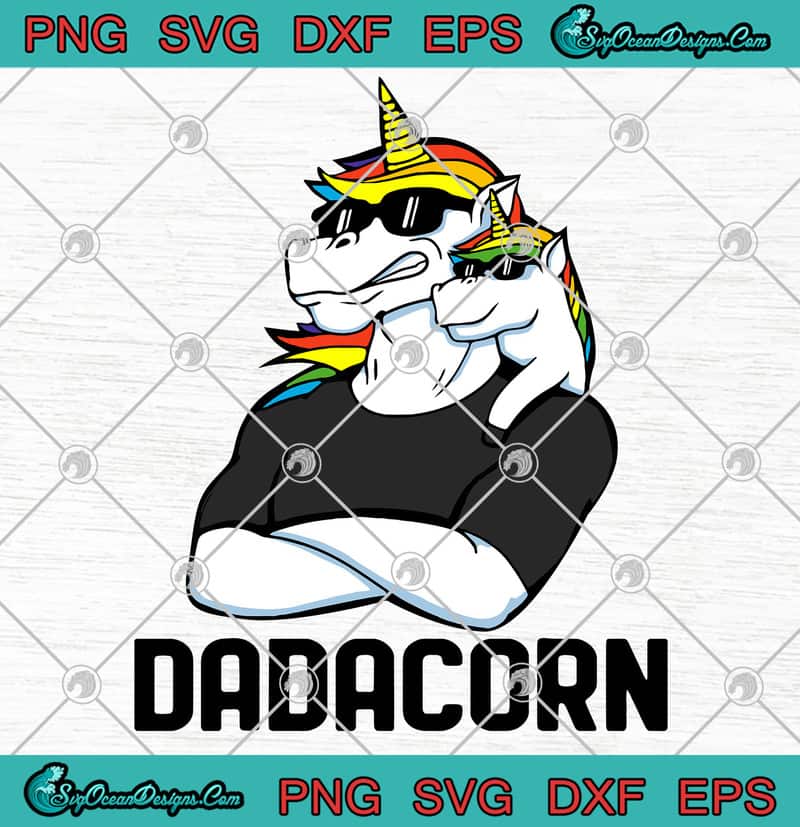 Download Dadacorn Father's Day SVG-Daddy Unicorn SVG-Baby Unicorn SVG PNG EPS DXF Cutting file Cricut ...