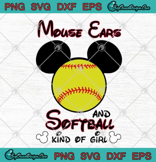 Mickey Mouse Ears And Softball Kind Of Girl