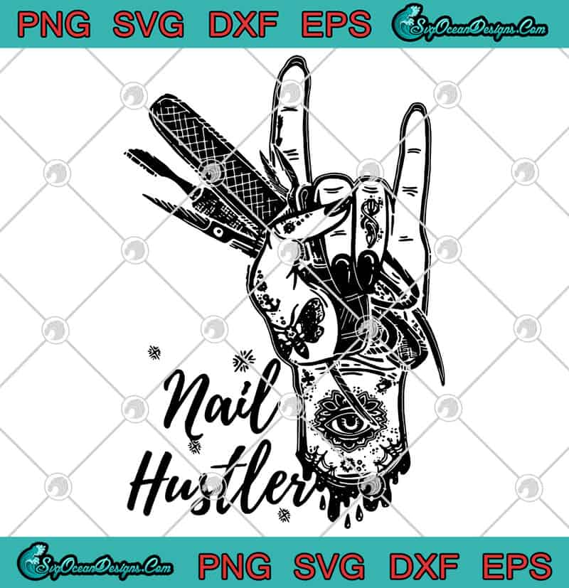 Hand Nail Hustler Tattoo Svg Png Eps Dxf Cricut File Cutting File Silhouette Art Designs Digital Download