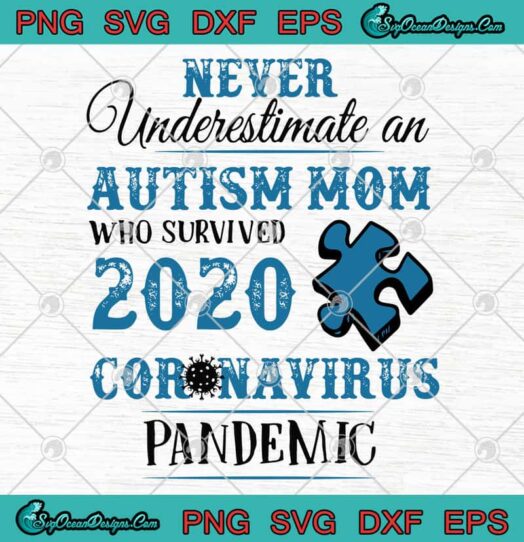 Never underestimate An Autism Mom svg