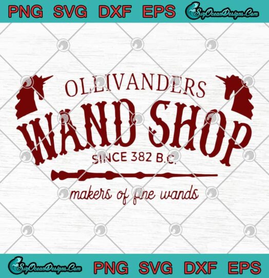 ollivanders wand shop sign 382 b c makers of fine wands svg