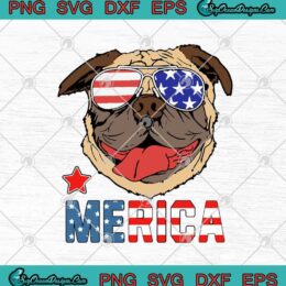 Bulldog Merica Sunglasses American Flag 4th July SVG PNG EPS DXF - Happy Independence Day SVG Cricut File Silhouette Art
