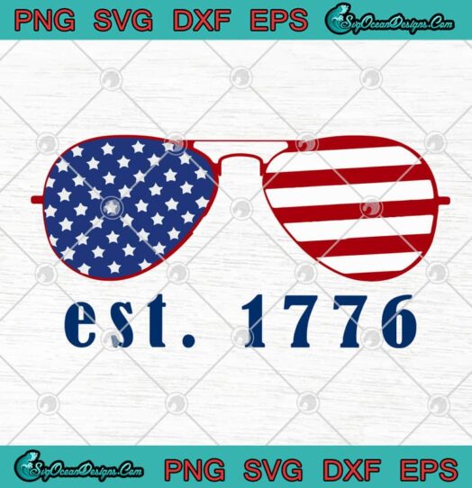 Est 1776 American Flag Glasses